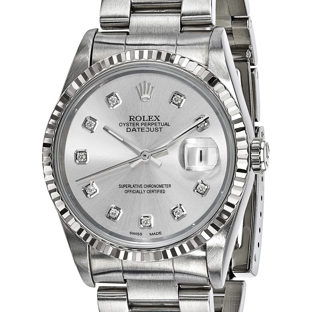 Pre-Owned Rolex Datejust 36mm Silver Dial Luxury Watch - View 6