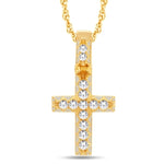 14 Karat Yellow Gold 3.90 Carat Diamonds Latin Cross HipHop Pendant-1025159-YG - Picasso Gold & Diamond Jewelry