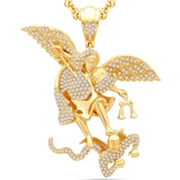 14 Karat Yellow Gold 2.15 Carat Diamonds Angel HipHop Pendant-1025163-YG - Picasso Gold & Diamond Jewelry