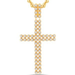 14 Karat All Yellow Gold 3.55 Carat Diamonds Latin Cross HipHop Pendant-1025231-ALY - Picasso Gold & Diamond Jewelry