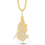 14 Karat Yellow Gold 1.50 Carat Diamonds Praying hands HipHop Pendant-1025284-YG - Picasso Gold & Diamond Jewelry
