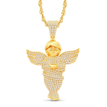 14 Karat All Yellow Gold 2.85 Carat Diamonds Angel HipHop Pendant-1025434-ALY - Picasso Gold & Diamond Jewelry