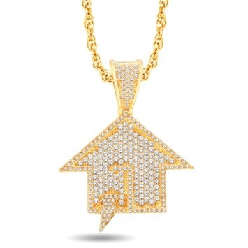 14 Karat All Yellow Gold 2.00 Carat Diamonds Trap house HipHop Pendant-1025454-ALY - Picasso Gold & Diamond Jewelry