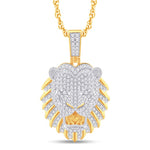 10 Karat Yellow Gold 3.29 Carat Diamonds Lion Face HipHop Pendant-1025789-YG - Picasso Gold & Diamond Jewelry
