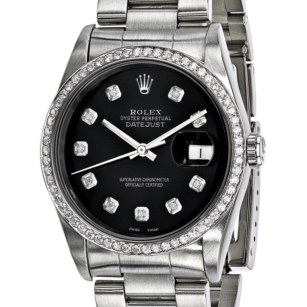 Pre-Owned Rolex Datejust 36mm Black Dial Luxury Watch - View 6