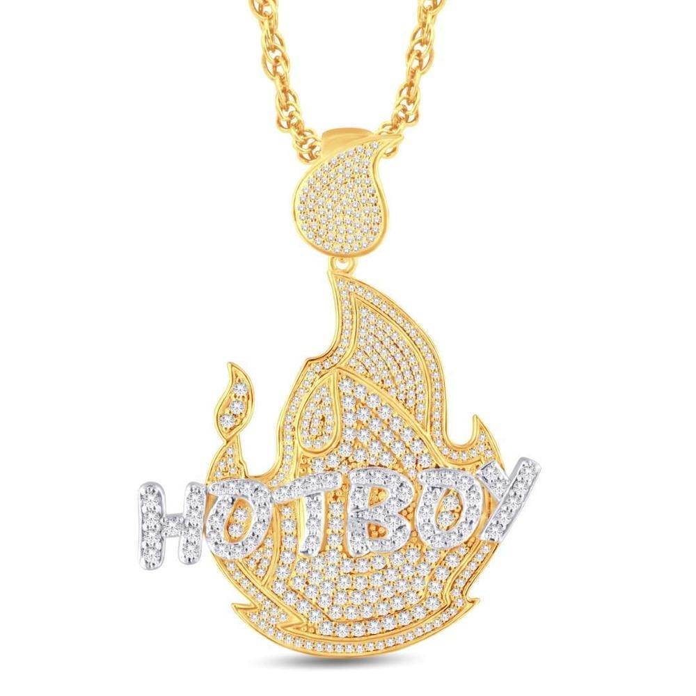 10K Yellow Gold 1.00 Carat Diamond Hot Boy Hip Hop Pendant | Iced Out Bling - Picasso Gold & Diamond Jewelry