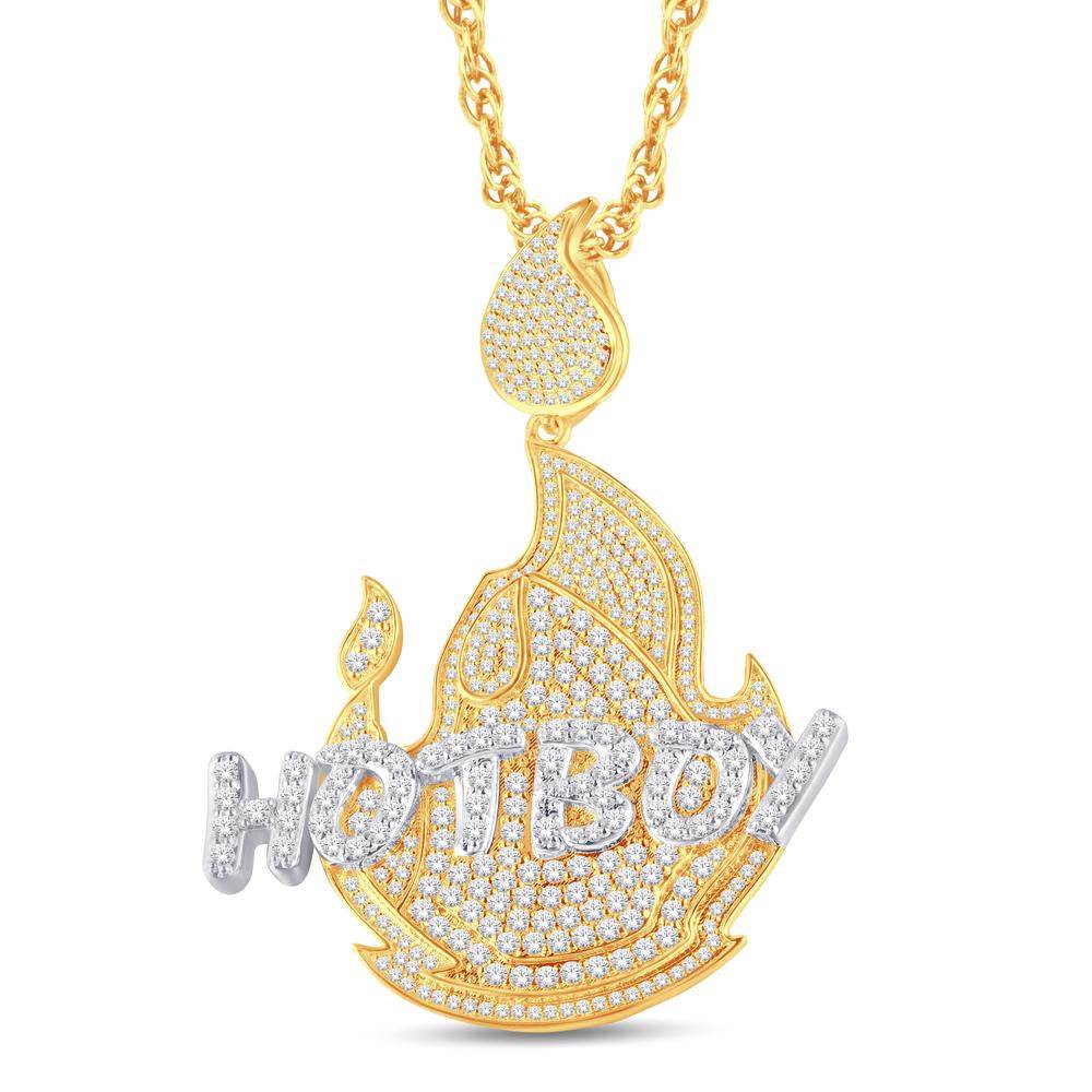 10K Yellow Gold 1.00 Carat Diamond Hot Boy Hip Hop Pendant | Iced Out Bling - Picasso Gold & Diamond Jewelry