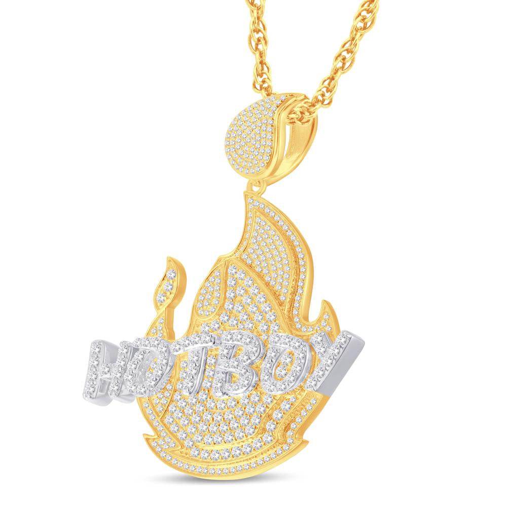 10K Yellow Gold 1.00 Carat Diamond Hot Boy Hip Hop Pendant | Iced Out Bling - Picasso Gold & Diamond Jewelry