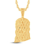 10 Karat All Yellow Gold 0.99 Carat Diamonds Jesus Face HipHop Pendant - Picasso Gold & Diamond Jewelry