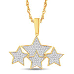 10K Yellow Gold Hip Hop Star Pendant with 0.36 Carat Diamonds | Men's Diamond Jewelry - Picasso Gold & Diamond Jewelry