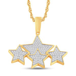10K Yellow Gold Hip Hop Star Pendant with 0.36 Carat Diamonds | Men's Diamond Jewelry - Picasso Gold & Diamond Jewelry
