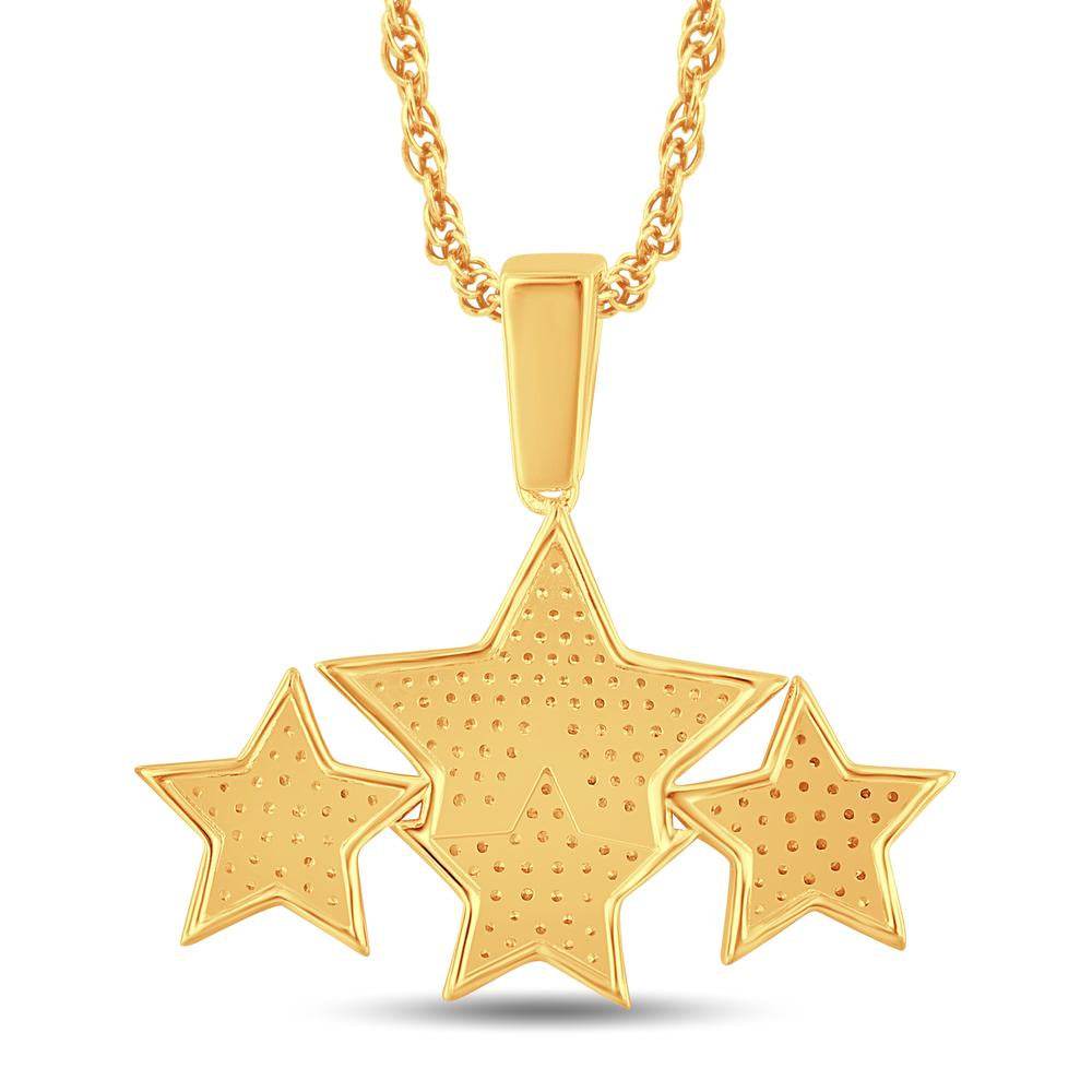 10K Yellow Gold Hip Hop Star Pendant with 0.36 Carat Diamonds | Men's Diamond Jewelry