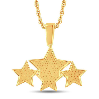 10K Yellow Gold Hip Hop Star Pendant with 0.36 Carat Diamonds | Men's Diamond Jewelry