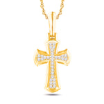 10 Karat All Yellow Gold 0.30 Carat Diamonds Latin Cross Pendant-1026337-ALY - Picasso Gold & Diamond Jewelry