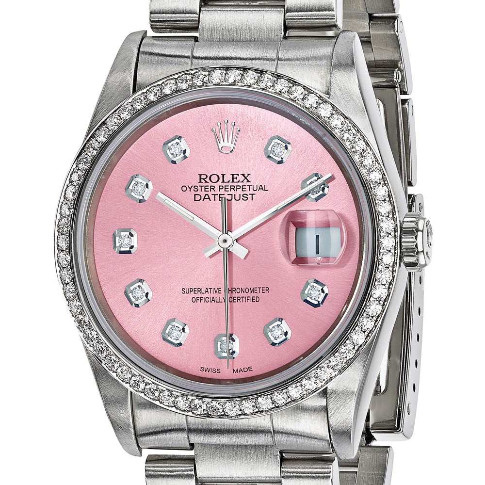 Pre-Owned Rolex Datejust 36mm Pink Dial Luxury Watch - View 4
