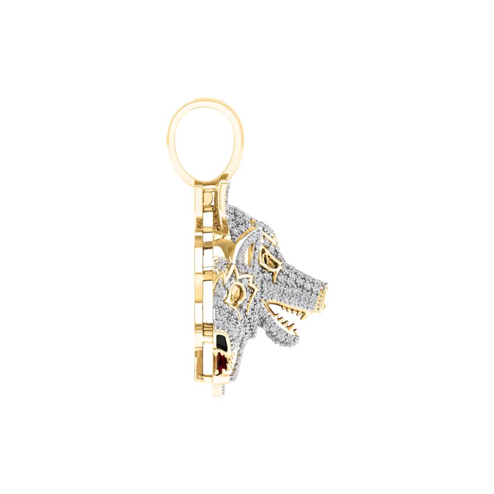 10 Karat Yellow Gold 1.25 Carat Diamonds 3Wolfpack HipHop Pendant-1027136-YG - Picasso Gold & Diamond Jewelry