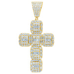 10 Karat Yellow Gold 3.15 Carat Diamonds Latin Cross HipHop Pendant-1029476-YG - Picasso Gold & Diamond Jewelry