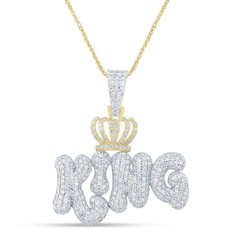 10 Karat Yellow Gold 2.13 Carat Diamonds King HipHop Pendant - Picasso Gold & Diamond Jewelry