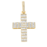 10 Karat Yellow Gold 1.41 Carat Diamonds Latin Cross HipHop Pendant-1032065-YG - Picasso Gold & Diamond Jewelry