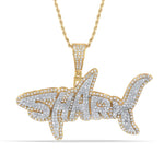 10 Karat Two-Tone (Yellow and White) Gold 1.47 Carat Diamonds Shark HipHop Pendant-1050049-YW - Picasso Gold & Diamond Jewelry