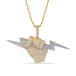 10 Karat Yellow Gold 1.55 Carat Diamonds Flash in Hand HipHop Pendant-1050059-YG - Picasso Gold & Diamond Jewelry