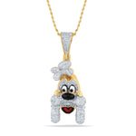 10 Karat Two-Tone (Yellow and White) Gold 0.65 Carat Diamonds Goofy HipHop Pendant-1050062-YW - Picasso Gold & Diamond Jewelry