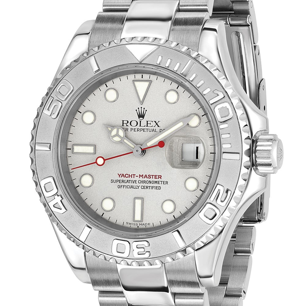 Pre-Owned Rolex Yacht-Master 40mm Silver Dial Luxury Watch - View 6