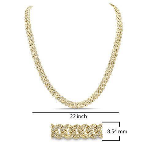 10K Yellow Gold Diamond Cuban Link Chain Necklace – 11.71–11.91 Carats, 22-Inch Cuban Style - Picasso Gold & Diamond Jewelry
