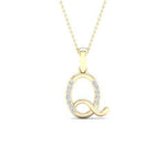 10K 0.04CT D-LADIES INITIAL "Q" - Picasso Gold & Diamond Jewelry