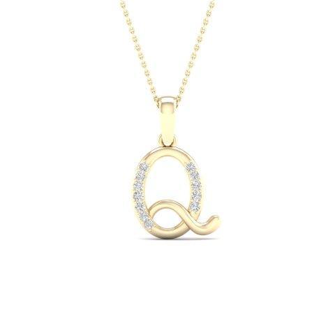 10K 0.04CT D-LADIES INITIAL "Q" - Picasso Gold & Diamond Jewelry