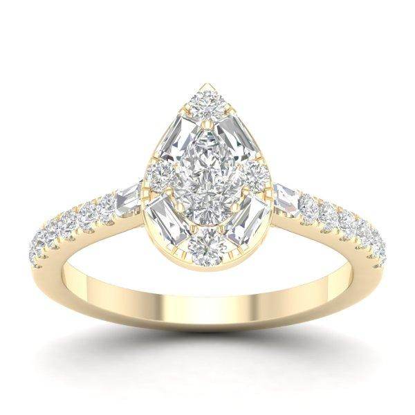 Timeless Glamour: 14K 0.90CT D-Ladies Rings - Picasso Gold & Diamond Jewelry