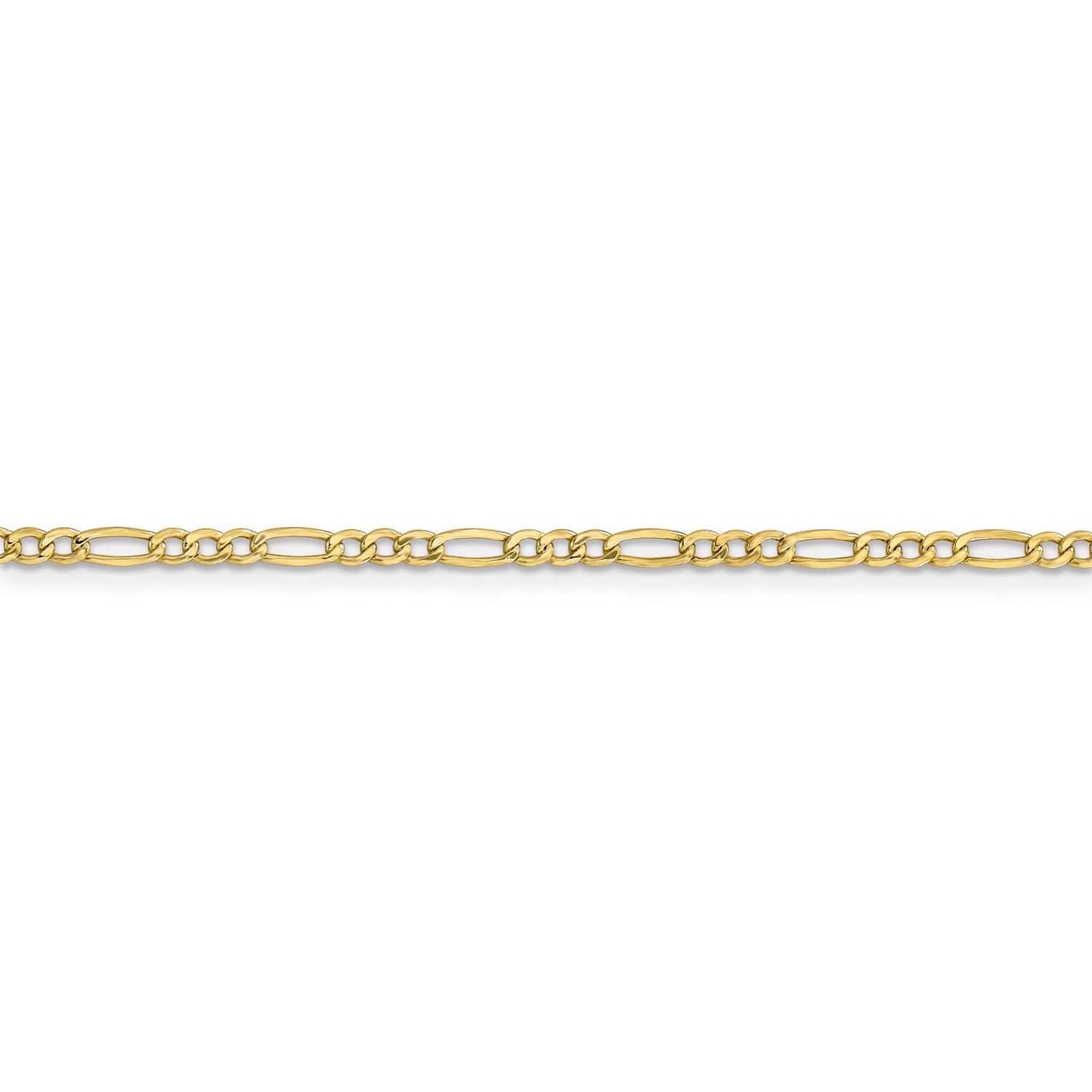 10k 2.5mm Semi-Solid Figaro Chain
