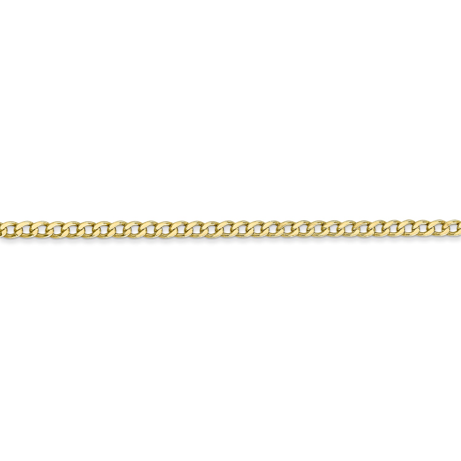 10k 2.5mm Semi-Solid Curb Link Chain