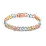 10K Gold 4.25-4.58CT D-BRACELET: Stunning Tri Color Elegance - Picasso Gold & Diamond Jewelry