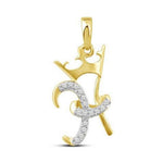 10KT 0.04CT D-CROWN INITIAL "H" - Picasso Gold & Diamond Jewelry