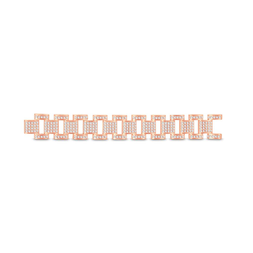 Unveil Opulence: 10KT All Rose Gold 1.98 Carat Designer Link Men's Bracelet – A Statement of Style and Sophistication!