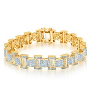 10 Karat Yellow Gold 2.90 Carat Diamonds Fancy Statement Men's Bracelet-1129520-YG - Picasso Gold & Diamond Jewelry