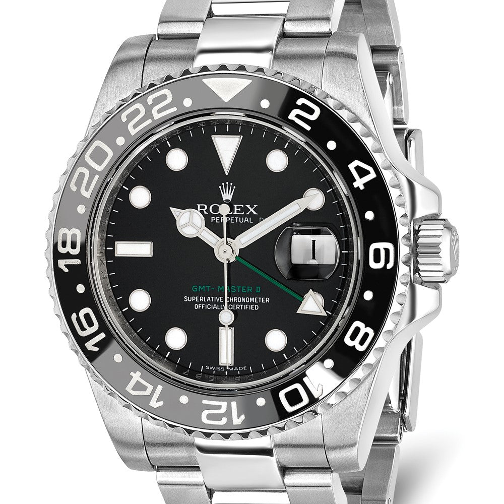 Pre-Owned Rolex GMT-Master II 40mm Black Dial Luxury Watch - View 2