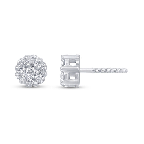 10KT 0.24- 0.26 CT D-FLOWER EARRINGS - Picasso Gold & Diamond Jewelry