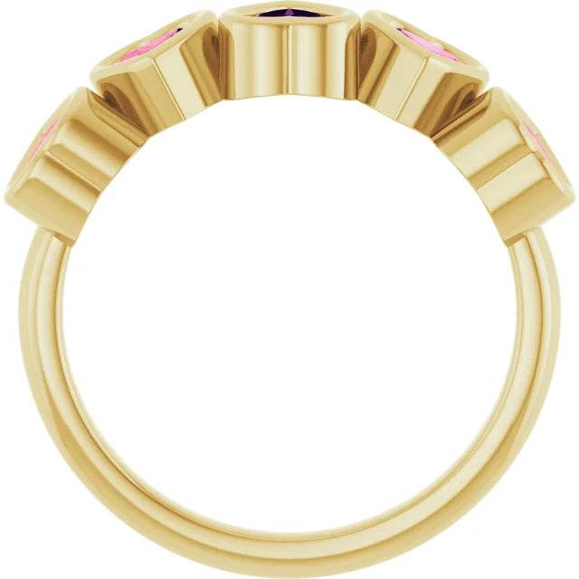 14K Yellow Gold Pink Tourmaline Ring - Genuine Gemstone Jewelry - Picasso Gold & Diamond Jewelry