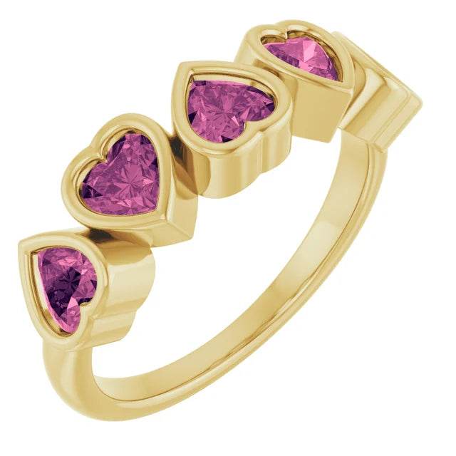 14K Yellow Gold Pink Tourmaline Ring - Genuine Gemstone Jewelry - Picasso Gold & Diamond Jewelry