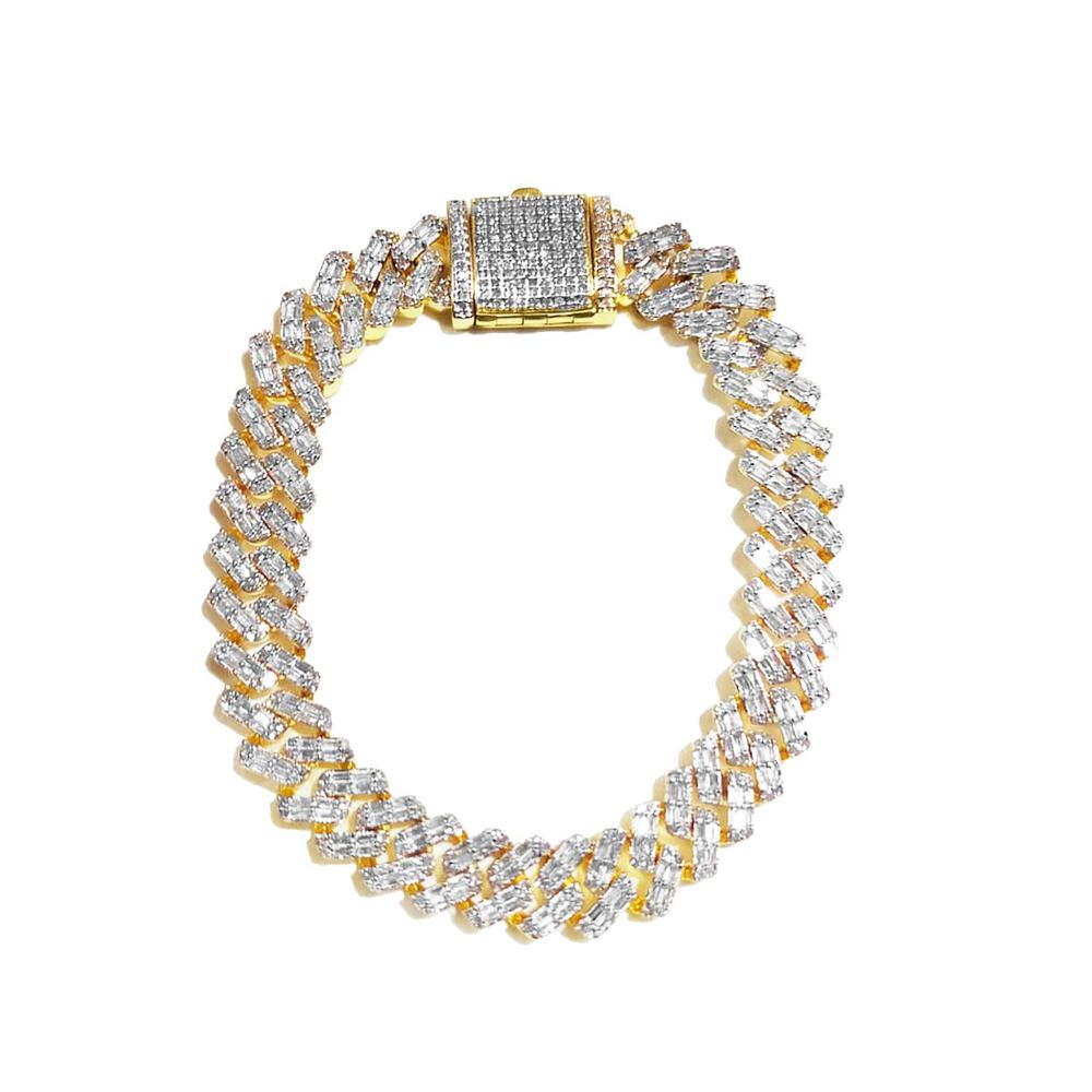 10 Karat Yellow Gold 5.89 Carat Diamonds Cuban Link Men's Bracelet-1230005-YG - Picasso Gold & Diamond Jewelry