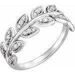 14K White 1/4 CTW Natural Diamond Leaf Ring - Picasso Gold & Diamond Jewelry
