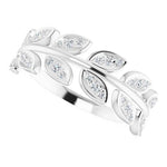 14K White 1/4 CTW Natural Diamond Leaf Ring - Picasso Gold & Diamond Jewelry