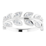 14K White 1/4 CTW Natural Diamond Leaf Ring - Picasso Gold & Diamond Jewelry