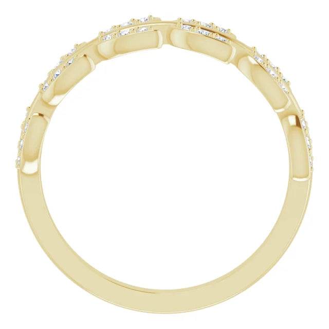 14K Yellow 1/4 CTW Natural Diamond Leaf Ring - Picasso Gold & Diamond Jewelry