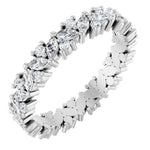 14K Gold Natural Diamond Cluster Eternity Band – 1 1/5 CTW, Marquise-Cut Diamonds - Picasso Gold & Diamond Jewelry