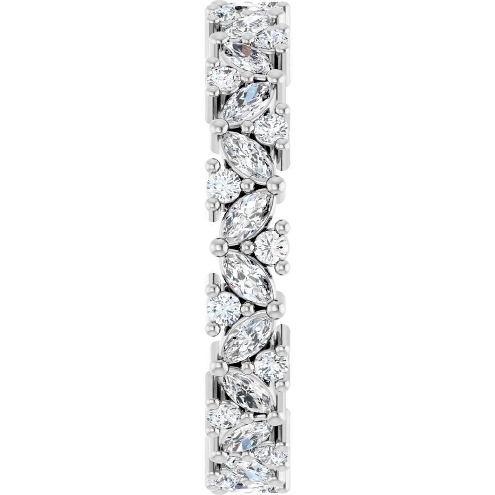14K Gold Natural Diamond Cluster Eternity Band – 1 1/5 CTW, Marquise-Cut Diamonds - Picasso Gold & Diamond Jewelry