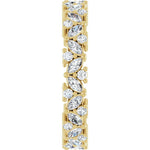 14K Gold Natural Diamond Cluster Eternity Band – 1 1/5 CTW, Marquise-Cut Diamonds - Picasso Gold & Diamond Jewelry