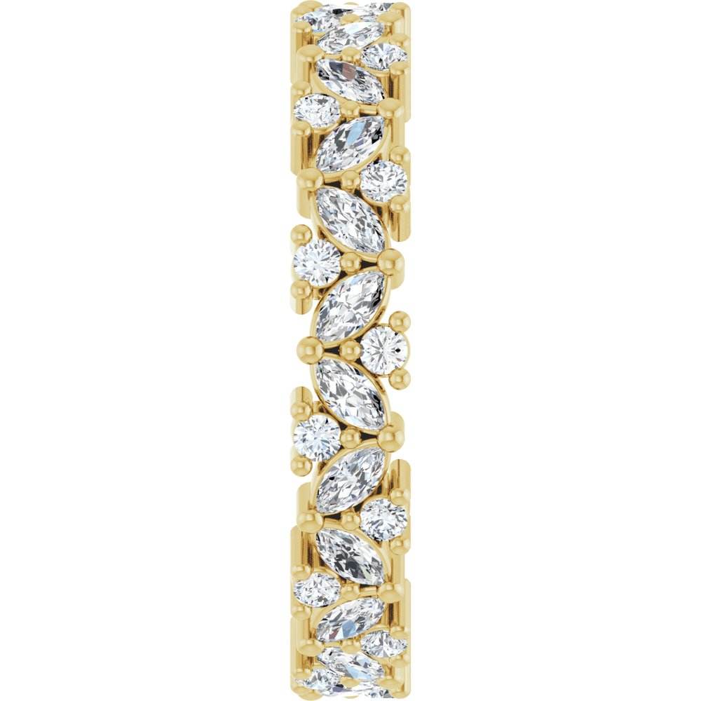 14K Gold Natural Diamond Cluster Eternity Band – 1 1/5 CTW, Marquise-Cut Diamonds - Picasso Gold & Diamond Jewelry